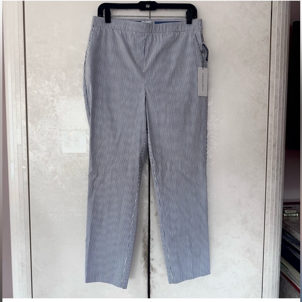 NWT Mid Rise Striped Blue Pants